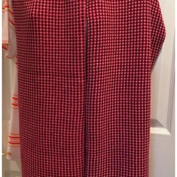 Coach pink, red and navy blue blanket scarf wrap and beanie hat - Picture 3 of 5